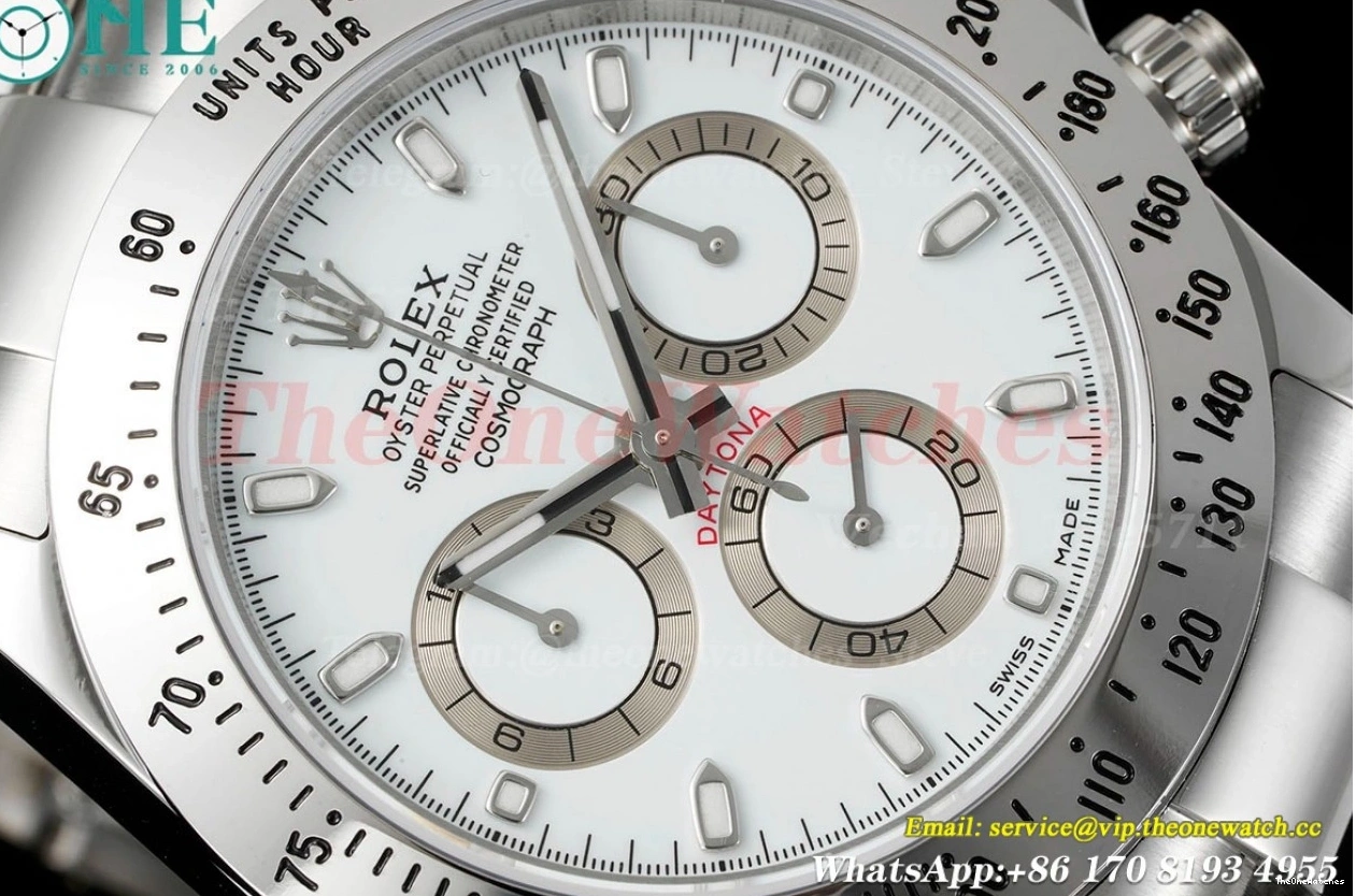 SS White WF Dial Daytona A7750 316L 116520 SS 0424